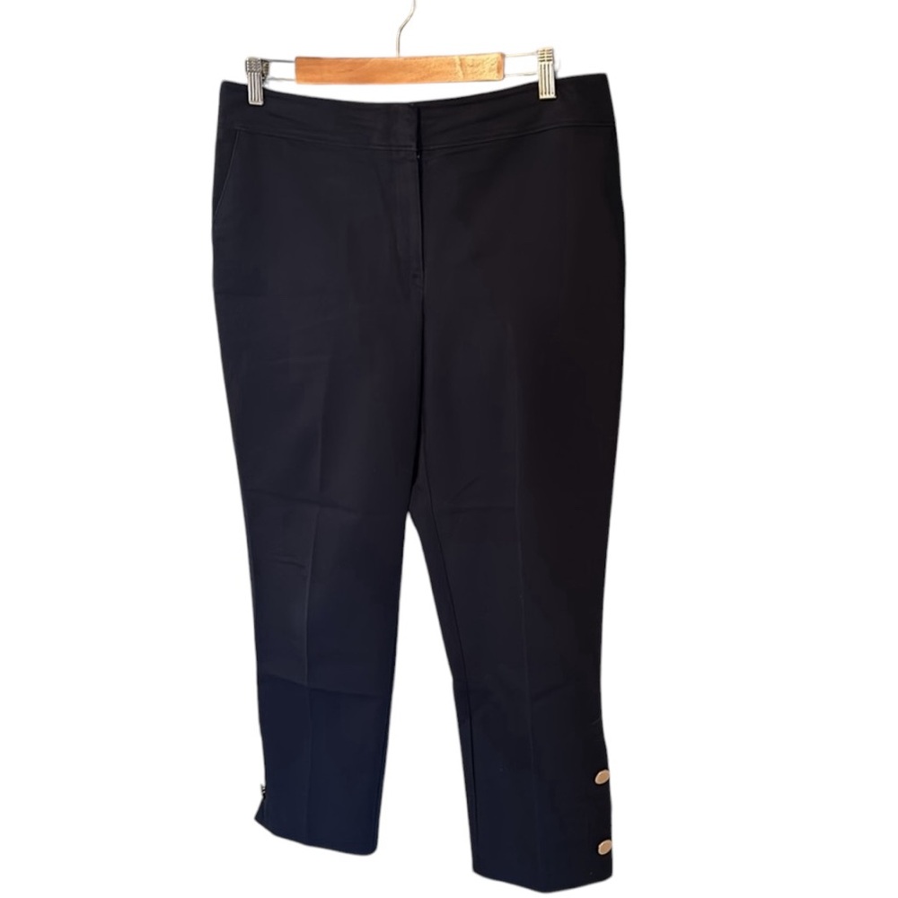AA2 navy blue pants  w/ gold buttons on bottom Ann Taylor 8